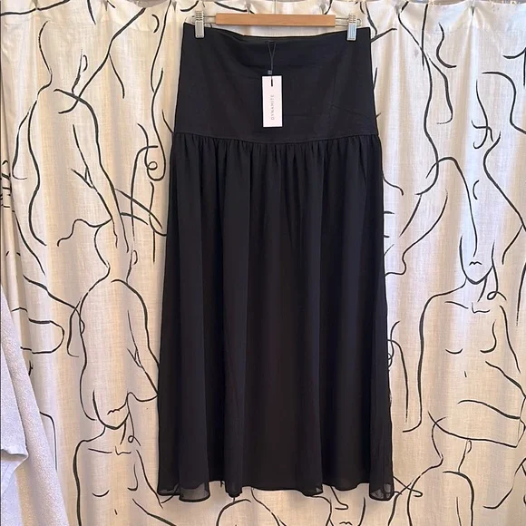 🆕 BNWT Dynamite Mixed Media Drop Waist Maxi Skirt - Picture 1 of 5